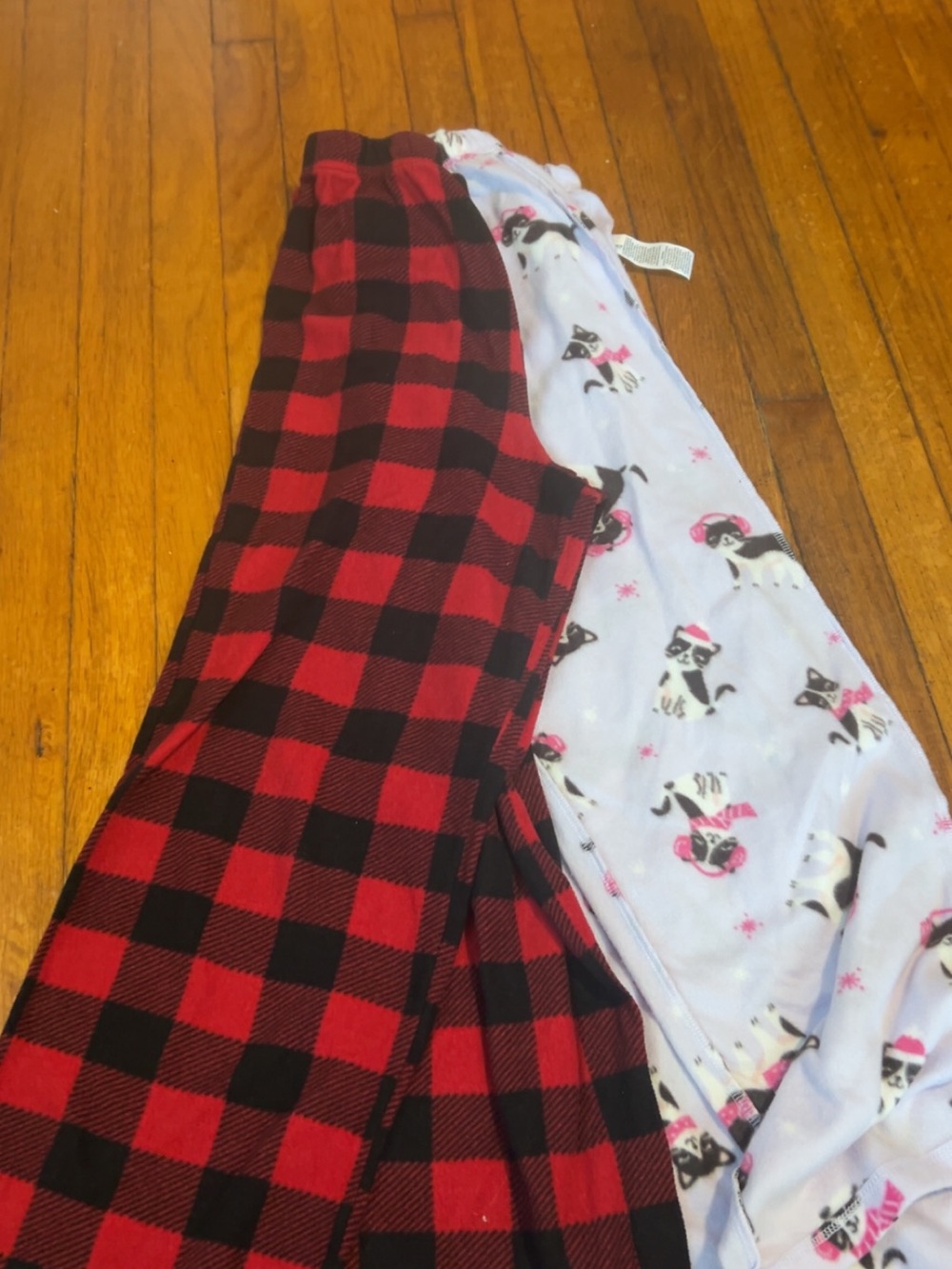 Lost Kids Red & Black Buffalo Plaid Pajama Bottoms with White Puppy Print